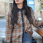 חולצת משבצות שילוב