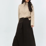 חצאית קפלים חגורה מקסי 9995