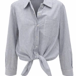 מכופתרת פסים קשירה