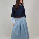 חצאית גינס קפלים